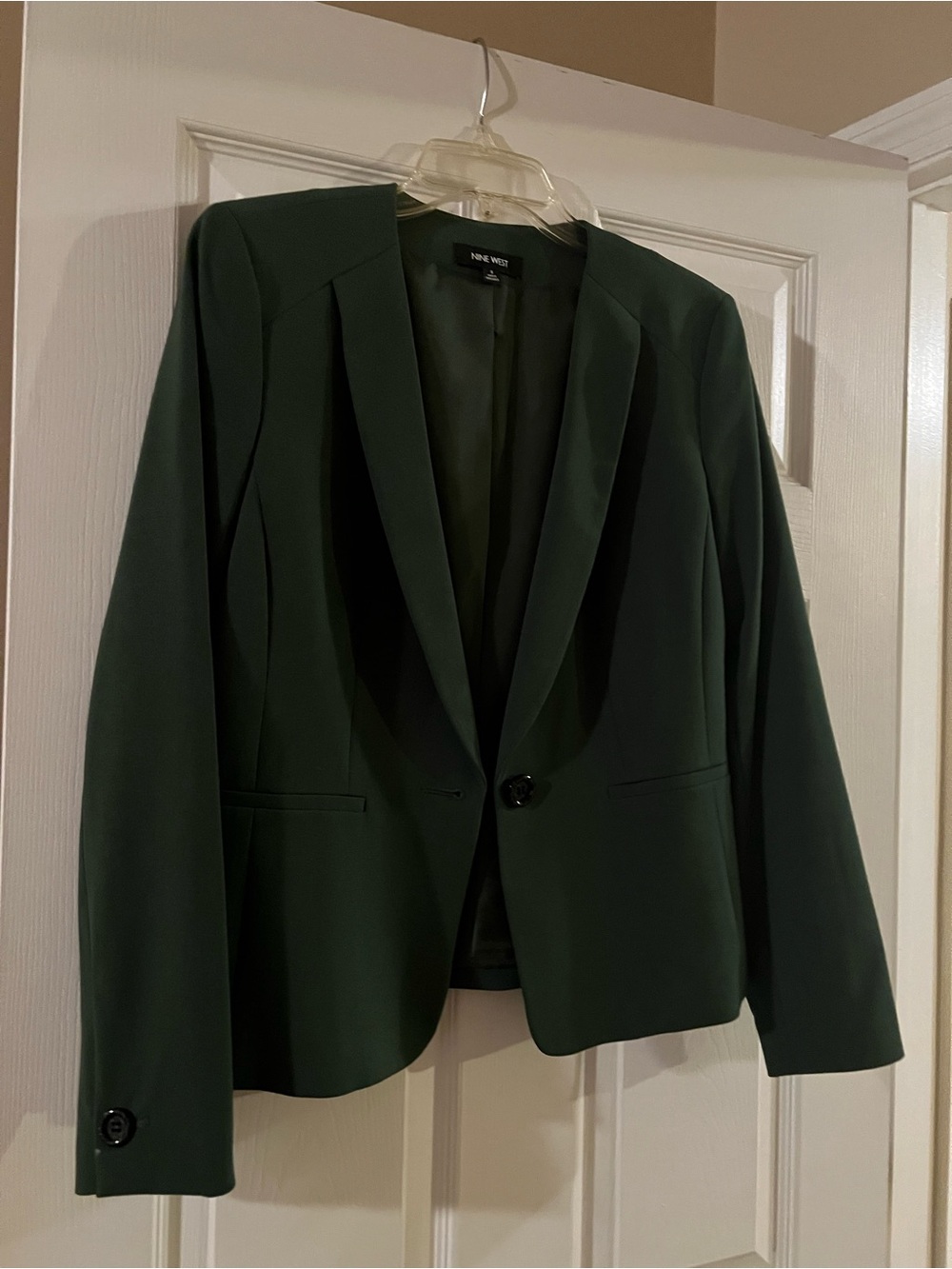 Nine West Forest Green Single-Button Blazer